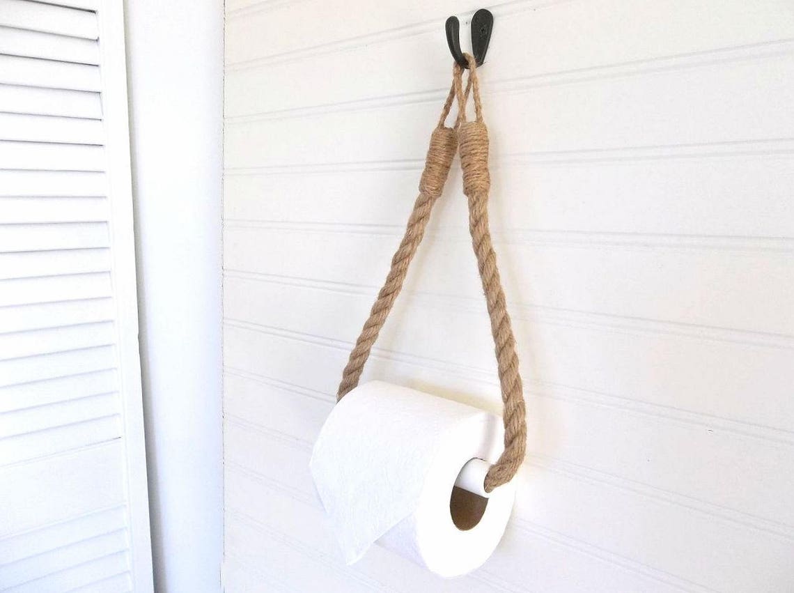 Rope Toilet Paper Holder Rustic Jute Toilet Roll Wall Hanger & Etsy