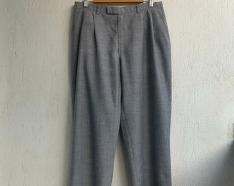 Vintage men pants 90s gray trousers classic size XL