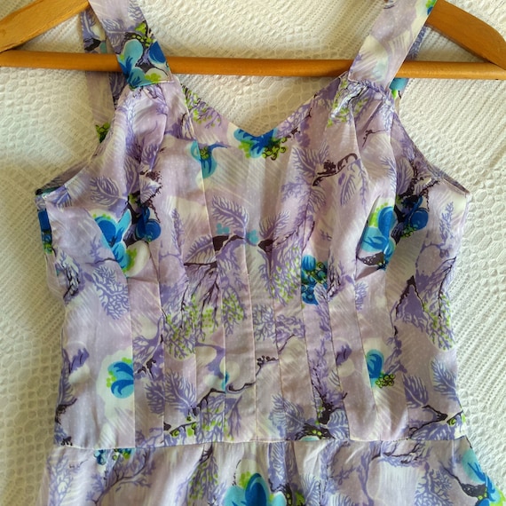 Vintage dress straps 70s handmade lavender midi d… - image 7