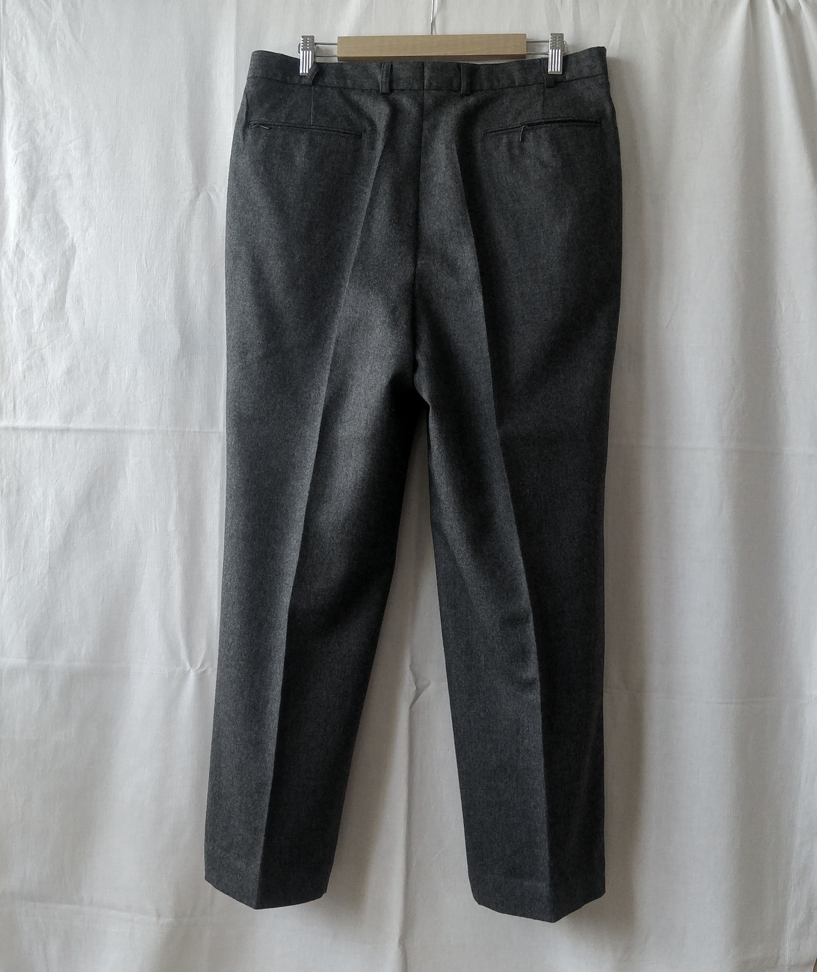 Vintage Men Pants 90s Wool Pure Dark Gray Trousers Classic - Etsy