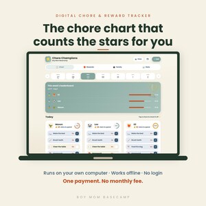 Chore Chart App for Kids, Digital Star and Reward Tracker for Siblings, Screen Time Chart, Allowance Tracker, PC - Mac, No Subscription image 1