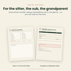Kommandozentrale für Jungen – Druckvorlage | Aufgaben-, Sport-, Essensplaner, Babysitter-Liste (Sofort-Download) Bild 5