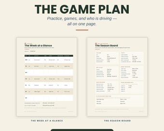 Kids Sports Schedule Planner, Activities Tracker, Carpool Chart (Instant Download)