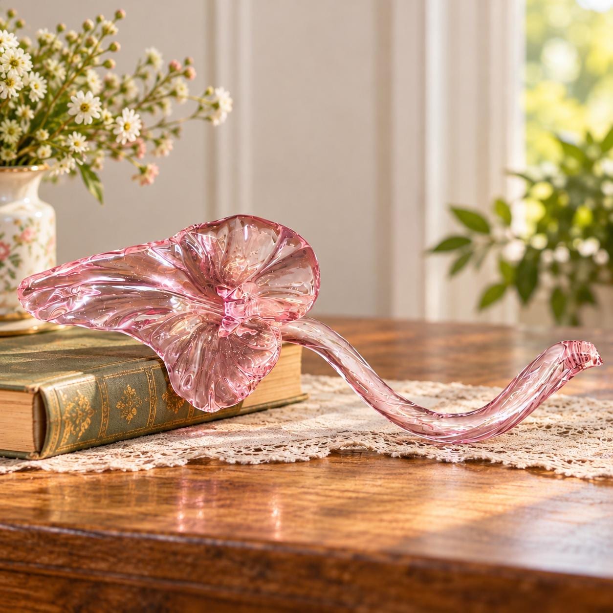 値下！【VINTAGE】MURANO フラワー　ベース　ピンク Vintage Pink Murano Art Glass - Etsy