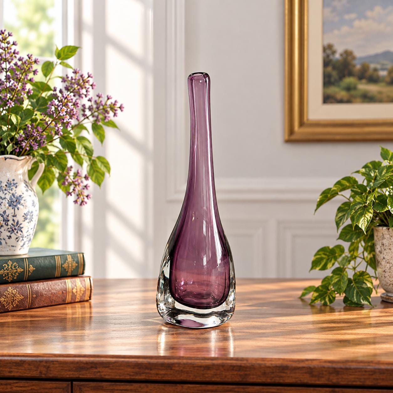 Amethyst Art Glass Vase - Etsy