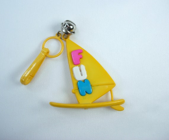 Plastic Bell Charm True Vintage Windsurfing Sailb… - image 1