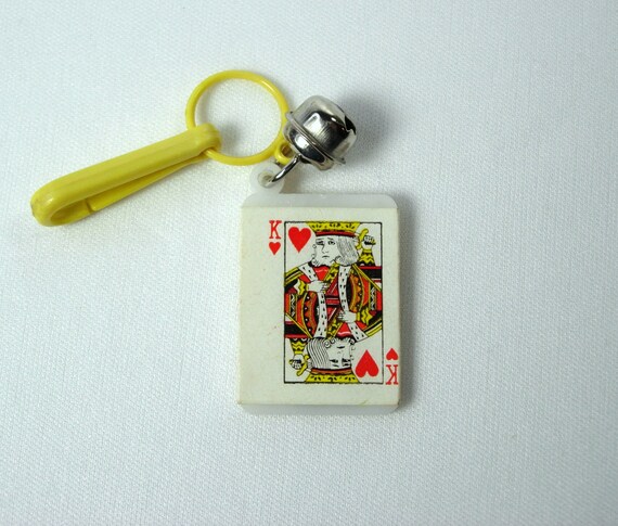 Plastic Bell Charm True Vintage King of Hearts Pl… - image 1