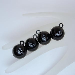 Bowling Ball Vintage Plastic Gumball Cracker Jack Charm Lot of Four (4) New Old Stock Made in Hong Kong