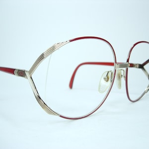 Christian Dior New Old Stock (NOS) Red Gold Butterfly Optyl 2250 Austria Vintage Eyeglass Frames Huge Oversized LARGER Fit Couture Runway