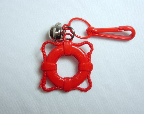 Plastic Bell Charm True Vintage Red Life Preserve… - image 2