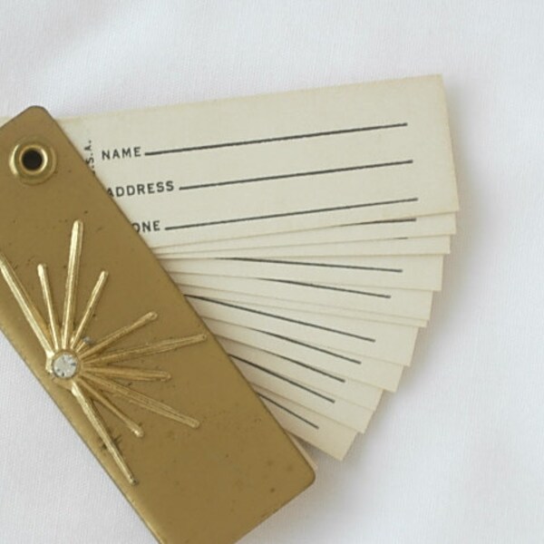 Vintage Address Book Charm Pendant Only For Bracelet or Necklace Sparkling Rhinestone Art Deco Nouveau Style Gold Tone Florentine Finish