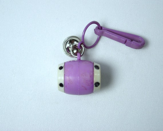 Plastic Bell Charm True Vintage Lilac Barrel or B… - image 1