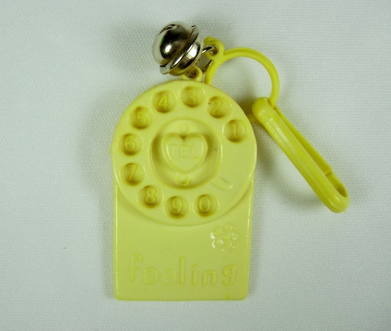 Plastic Bell Charm True Vintage Rotary Dial Old F… - image 1