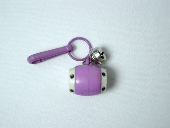 Plastic Bell Charm True Vintage Lilac Barrel or B… - image 2