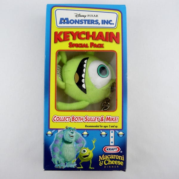 Monster's Inc. Kraft Macaroni & Käse Promotion Vintage Schlüsselanhänger New Old Stock Disney Pixar