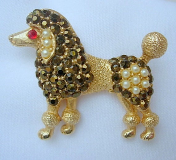 Tura Poodle Brooch Pin Vintage Figural Animal Dog… - image 2