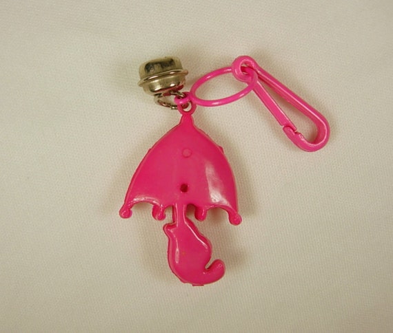 Plastic Bell Charm True Vintage Pink Bunny Rabbit… - image 3