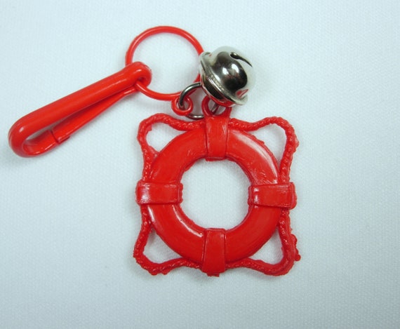 Plastic Bell Charm True Vintage Red Life Preserve… - image 1