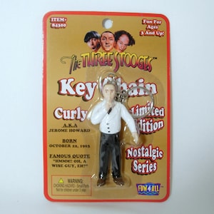 Vintage The Three Stooges Curly Keychain by Fun 4 All 1997