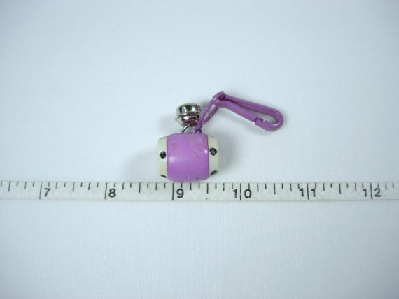 Plastic Bell Charm True Vintage Lilac Barrel or B… - image 3