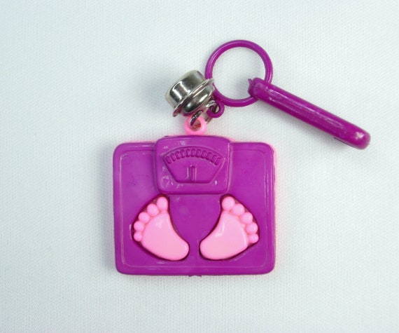 Plastic Bell Charm True Vintage Fuchsia Scale with