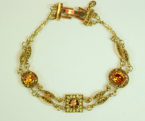 Vintage Premier Jewelry Necklace Bracelet Set Gold Tone Textured