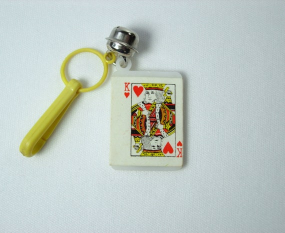 Plastic Bell Charm True Vintage King of Hearts Pl… - image 2