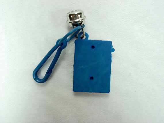 Plastic Bell Charm True Vintage Calculator Blue O… - image 2