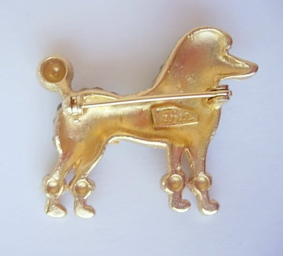 Tura Poodle Brooch Pin Vintage Figural Animal Dog… - image 5