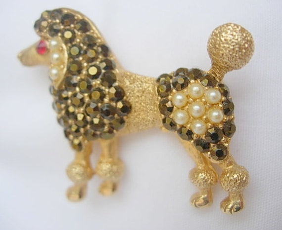 Tura Poodle Brooch Pin Vintage Figural Animal Dog… - image 4