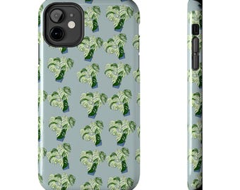 Capa para celular Monstera para iPhone e Samsung | Capa resistente com estampa botânica | Capa com estampa de folha tropical | Capa protetora estética para celular