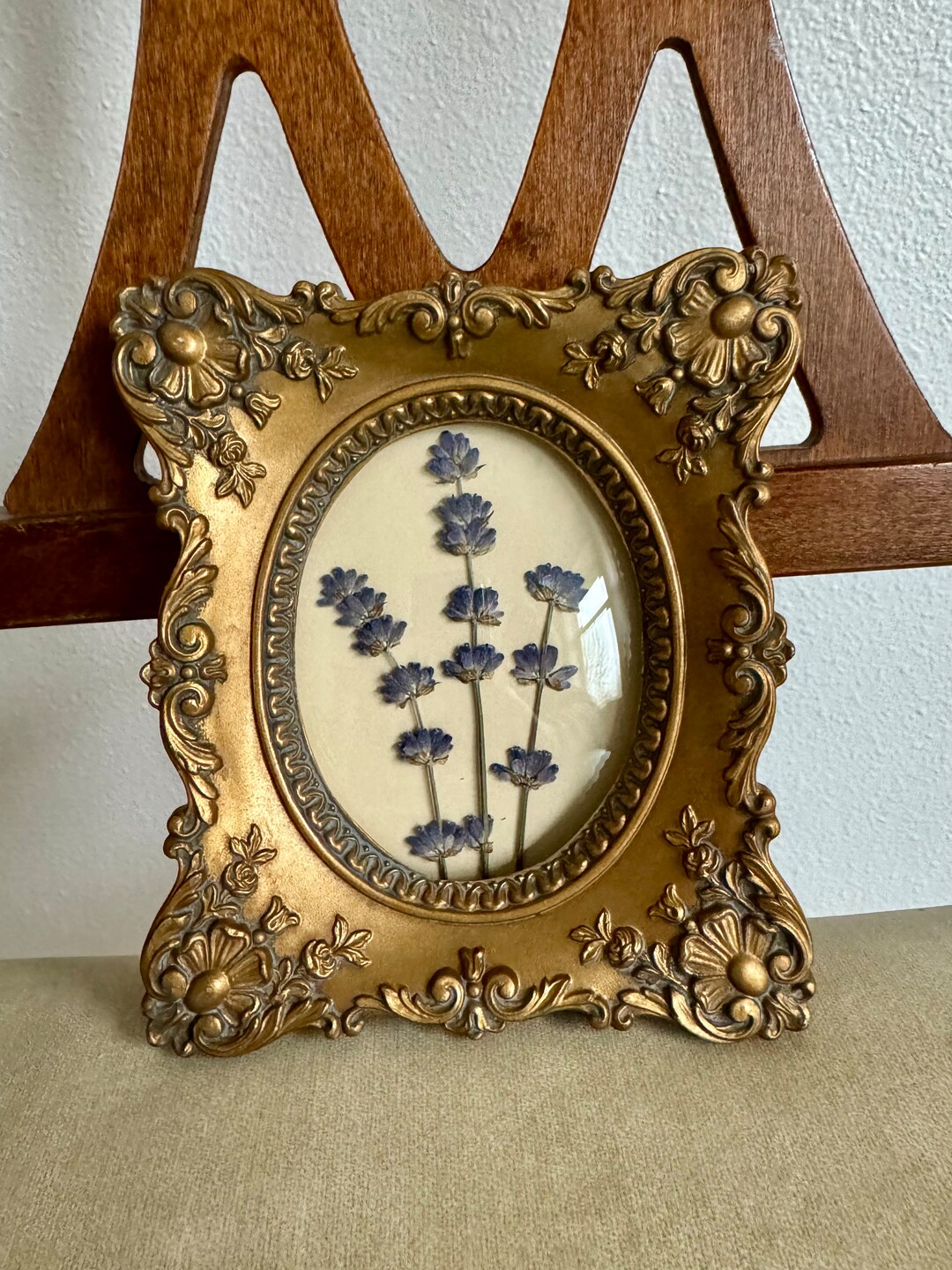 Pressed Flower Art With Lavender in Vintage Frame - Etsy
