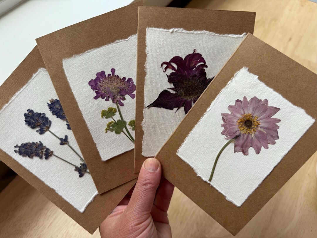 Pressed Flower Blank Note Cards - Etsy