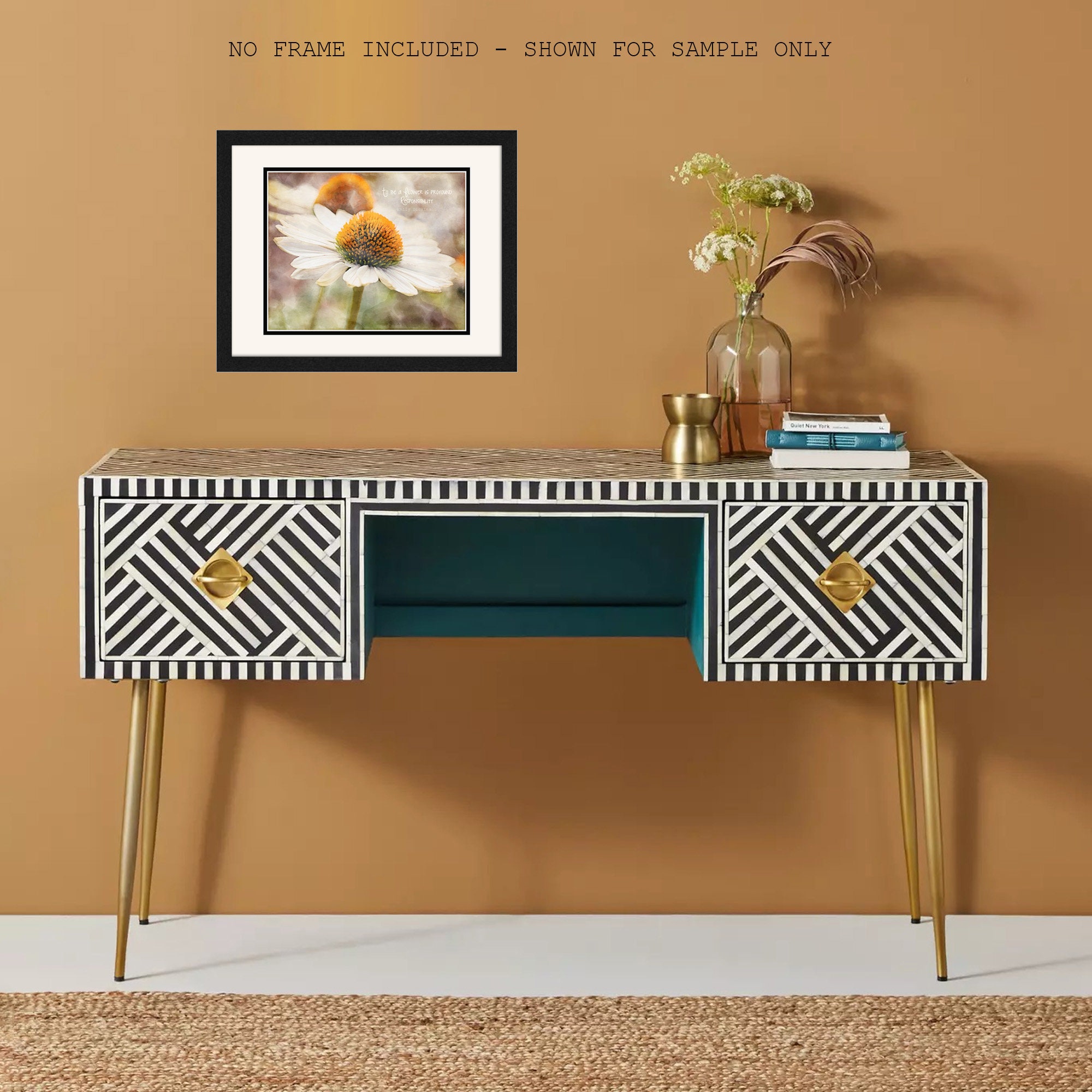 Echinacea Yellow Coneflower Watercolor Art Print With Dickinson Quote Etsy