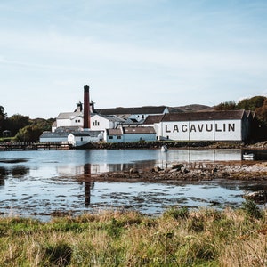Whisky Art Print with Lagavulin Islay Scotland Distillery