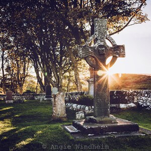 Scotland Art Print with Kildalton Celtic Cross on Islay