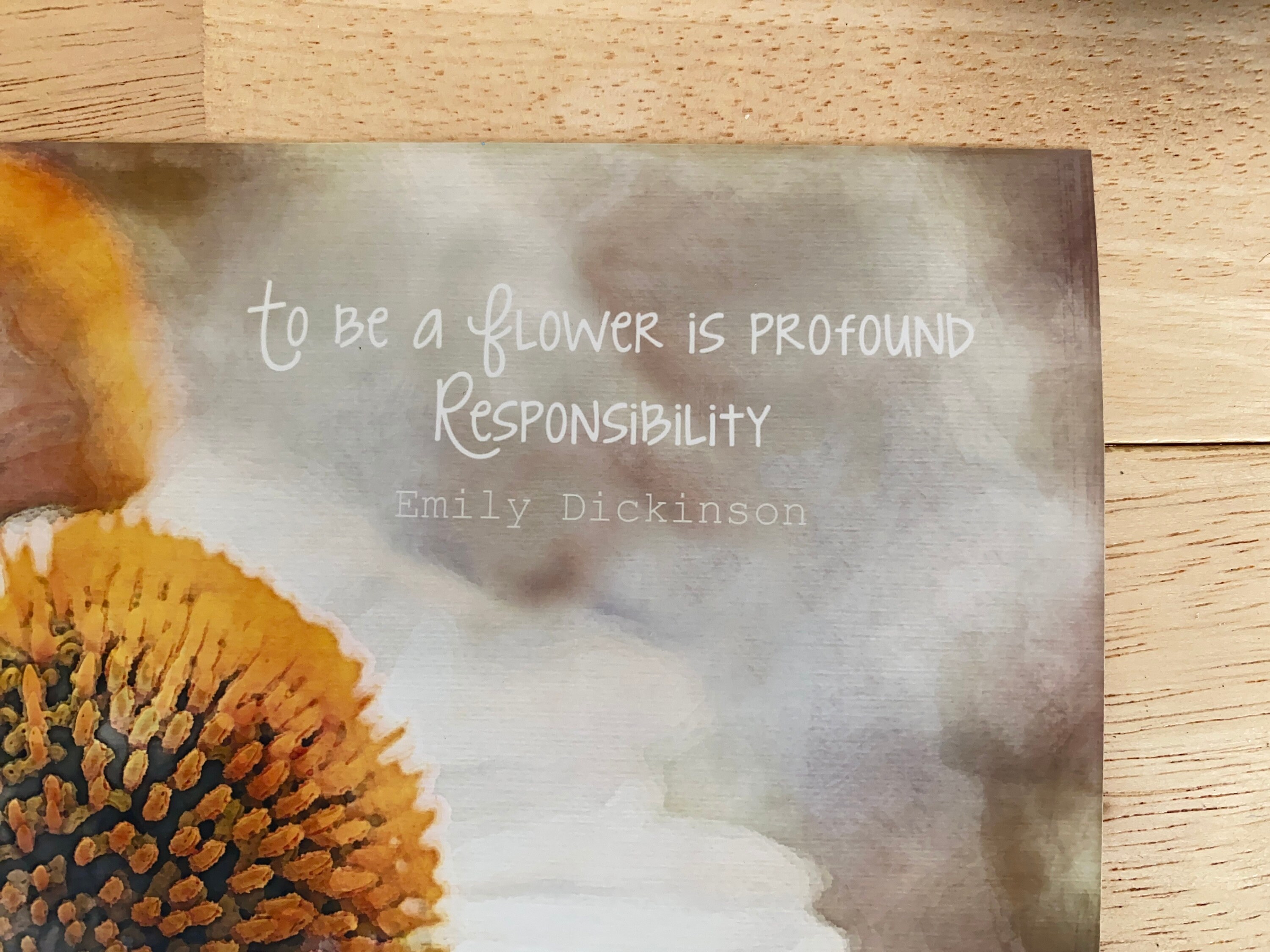 Echinacea Yellow Coneflower Watercolor Art Print With Dickinson Quote Etsy