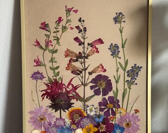 Arte de flores prensadas 12x16” Original
