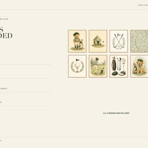 An informational product slide listing details and displaying eight miniature preview prints.