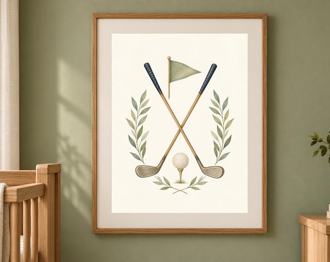 Golf Nursery Print for a Baby Boy Room, Future Golfer Wall Art, Printable Download