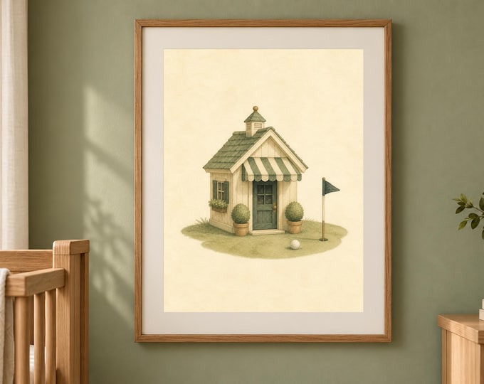Golf Nursery Print for a Preppy Room, Little Golf Club Wall Art, Printable Download