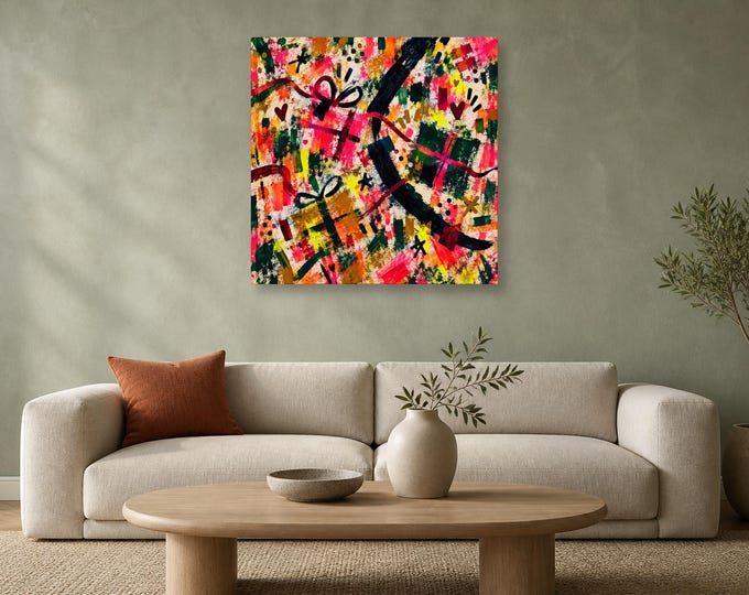 Abstract Wall Art, Colorful Design, Square Digital Download