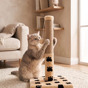 Cat Scratching Post with Sisal Rope – Indoor Cat Scratcher, Kitten Scratch Tower