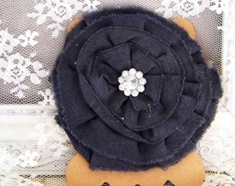 Melissa Frances Dark Gray Flower Pin, Flower Pins, Floral Pins, Melissa Frances, Cloth Flowers, Romantic Flower Pins, Pins, Flowers, Gray