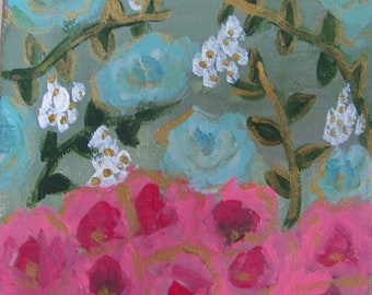 SALE...Original Amy Mosher Painting, Small Floral Paintings, Abstract Paintings, Abstract Floral Paintings, Small Acrylic Paintings
