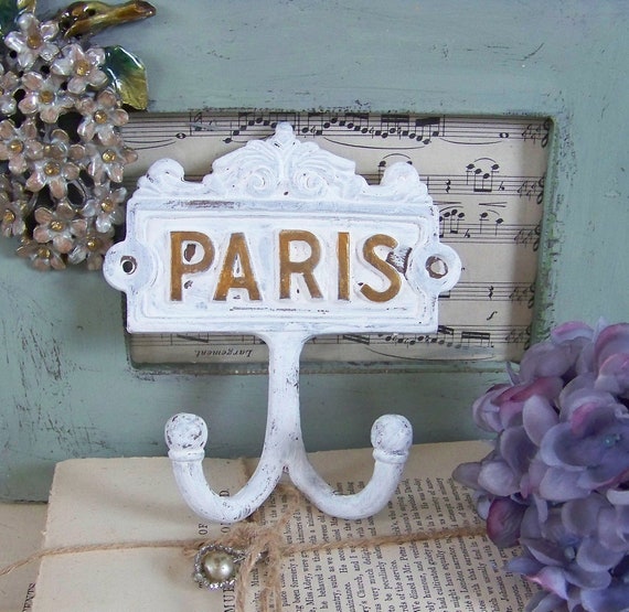 Paris Metal Hook, French Style Hooks, Weathered Hooks, Hangers