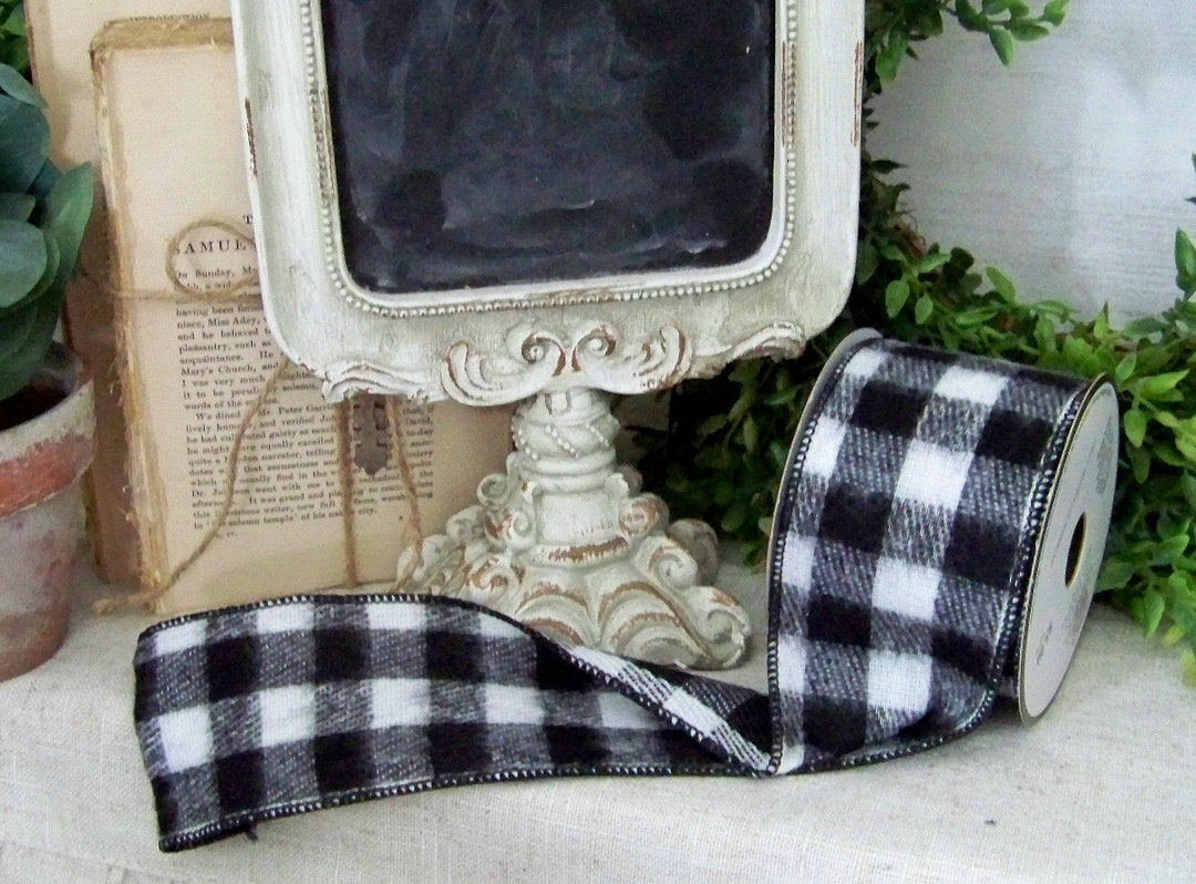 Black and White Buffalo Check Ribbon Buffalo Check Ribbon Etsy