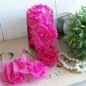 Cottage Chic, Roses, Pink Rose Ribbon, Wedding Ribbon, Rosettes, Trims, Ribbons, Romantic Trims