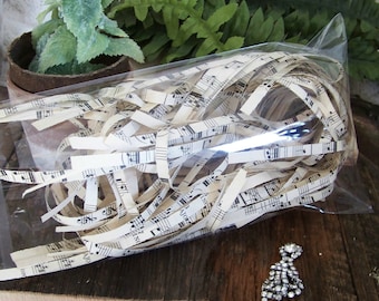 Bag Shredded Vintage Sheet Music, Bag of Shredded Music, Scrapbook Supplies, Sheet Music, Shredded Paper, Paper Music, Package Filling