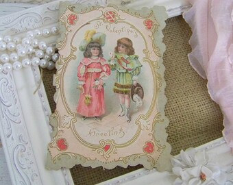 Victorian Greeting Card, Victorian Ephemera, Ephemera, Pastel Greeting Card, Vintage Greeting Cards, Vintage Ephemera, Victorian Cards, Card